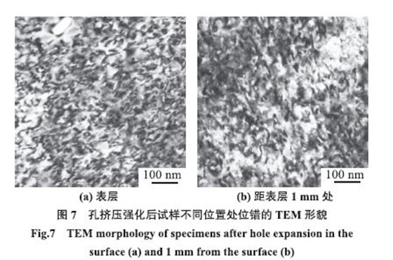 圖7孔擠壓后試樣不同位置