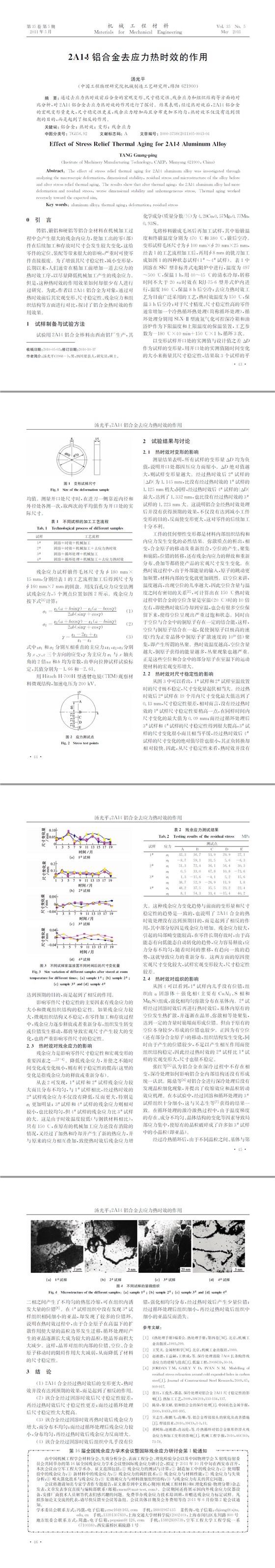 鋁合金去應(yīng)力熱時效作用