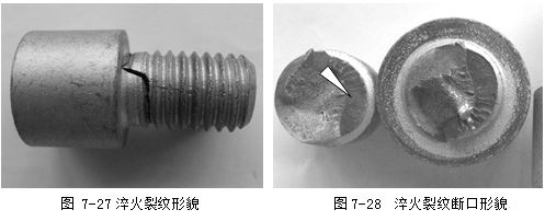 淬火裂紋形貌，淬火裂紋斷口形貌