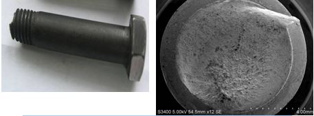 螺栓斷裂位置，螺栓扭斷斷口