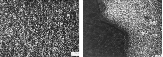 圖11-69 一號(hào)樣心部金相組織 圖11-70一號(hào)樣表面金相組織