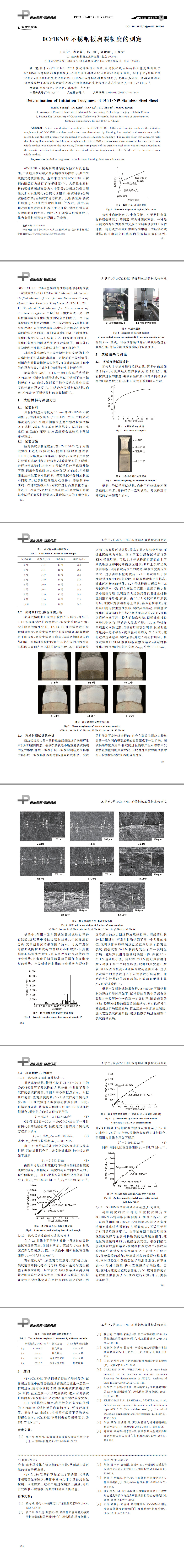 ０Cr１８Ni９不銹鋼板啟裂韌度的測定